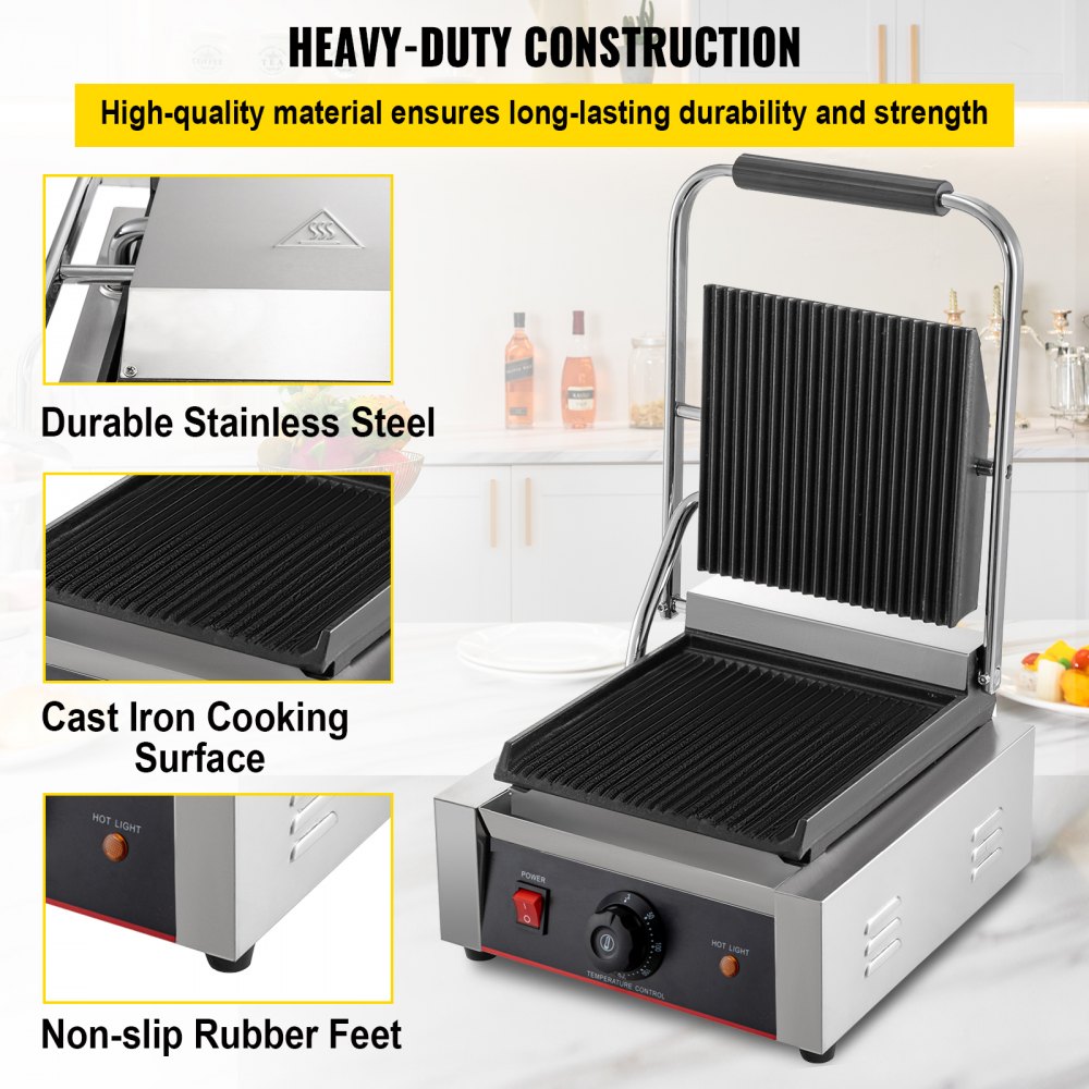 Tostadora de pan sándwich, máquina de prensa, parrilla eléctrica para pan, 1800W