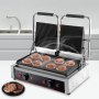 VEVOR Commercial Sandwich Panini Press Grill,110V 2x1800W Double Up Grooved and Down Flat Plates Electric Stainless Steel Sandwich Maker,Temperature Control 122°F-572°F for Hamburgers Steaks Bacons