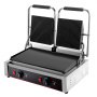 VEVOR Commercial Sandwich Panini Press Grill,110V 2x1800W Double Up Grooved and Down Flat Plates Electric Stainless Steel Sandwich Maker,Temperature Control 122°F-572°F for Hamburgers Steaks Bacons