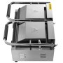 VEVOR Commercial Sandwich Panini Press Grill,110V 2x1800W Double Up Grooved and Down Flat Plates Electric Stainless Steel Sandwich Maker,Temperature Control 122°F-572°F for Hamburgers Steaks Bacons