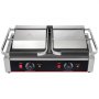 VEVOR Commercial Sandwich Panini Press Grill,110V 2x1800W Double Up Grooved and Down Flat Plates Electric Stainless Steel Sandwich Maker,Temperature Control 122°F-572°F for Hamburgers Steaks Bacons