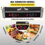 VEVOR Commercial Sandwich Panini Press Grill, 2X1800W Double Flat Plates Electric Stainless Steel Sandwich Maker, Temperature Control 122°F-572°F Non Stick Surface for Hamburgers Steaks Bacons.