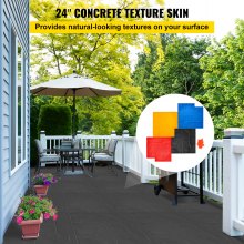 VEVOR Concrete Texturing Skin, 24"x24" Concrete Stamps Mats Set, Polyurethane Concrete Stamping Mats, Slate Concrete Stamps, 4 PCS Realistic Concrete Texture Mat, Concrete Stamps for Walls/Floors