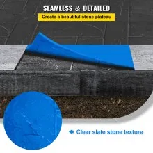 VEVOR Concrete Texturing Skin, 24"x24" Concrete Stamps Mats Set, Polyurethane Concrete Stamping Mats, Slate Concrete Stamps, 4 PCS Realistic Concrete Texture Mat, Concrete Stamps for Walls/Floors