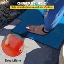 VEVOR Concrete Texturing Skin, 24"x24" Concrete Stamps Mats Set, Polyurethane Concrete Stamping Mats, Slate Concrete Stamps, 4 PCS Realistic Concrete Texture Mat, Concrete Stamps for Walls/Floors