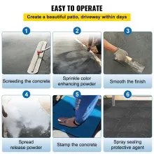 VEVOR Concrete Texturing Skin, 24"x24" Concrete Stamps Mats Set, Polyurethane Concrete Stamping Mats, Slate Concrete Stamps, 4 PCS Realistic Concrete Texture Mat, Concrete Stamps for Walls/Floors