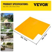 VEVOR Concrete Texturing Skin, 24"x24" Concrete Stamps Mats Set, Polyurethane Concrete Stamping Mats, Slate Concrete Stamps, 4 PCS Realistic Concrete Texture Mat, Concrete Stamps for Walls/Floors