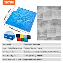 VEVOR Concrete Stamps Mat 24 in 7 pcs Texturing Skin Polyurethane Texture Molds