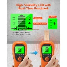 VEVOR Stud Finder Wall Scanner, 5 in 1, Electronic Wall Stud Detector with Smart Sensor, High-Definition LCD Display and Audio Alarm, for the Center and Edge of Metal, AC Wire, Joists, Pipes, Orange