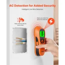 VEVOR Stud Finder Wall Scanner, 5 in 1, Electronic Wall Stud Detector with Smart Sensor, High-Definition LCD Display and Audio Alarm, for the Center and Edge of Metal, AC Wire, Joists, Pipes, Orange
