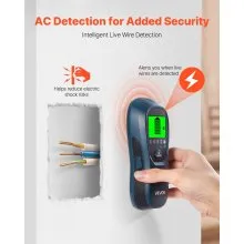 VEVOR Stud Finder Wall Scanner, 5 in 1, Electronic Wall Stud Detector with Smart Sensor, High-Definition LCD Display and Audio Alarm, for the Center and Edge of Metal, AC Wire, Joists, Pipes, Blue