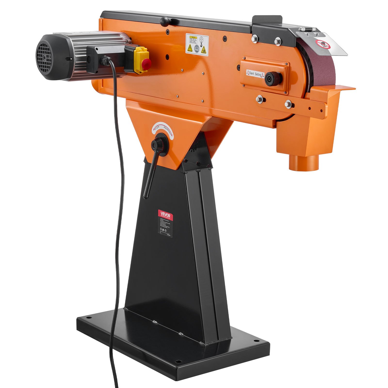 VEVOR 76mm x 2007 mm Belt Grinder Sander, 2100W 900RPM Industrial-Grade Grinding Sanding Machine with 0° - 45° Adjustable Angle & Dust Collection Port for Professional Woodworking Metalworking