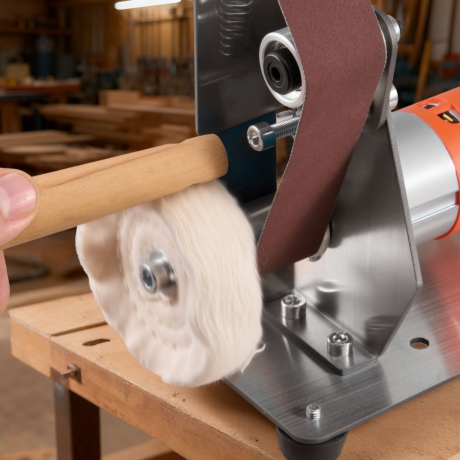 VEVOR 3-in-1 Mini Belt Sander, 13" x 1.2" Sanding Belt, 2.75" Grinding & Polishing Wheel Combo, 7-Speed Adjustable with Forward/Reverse Control for Woodworking, Jewelry Making, Knife Sharpening
