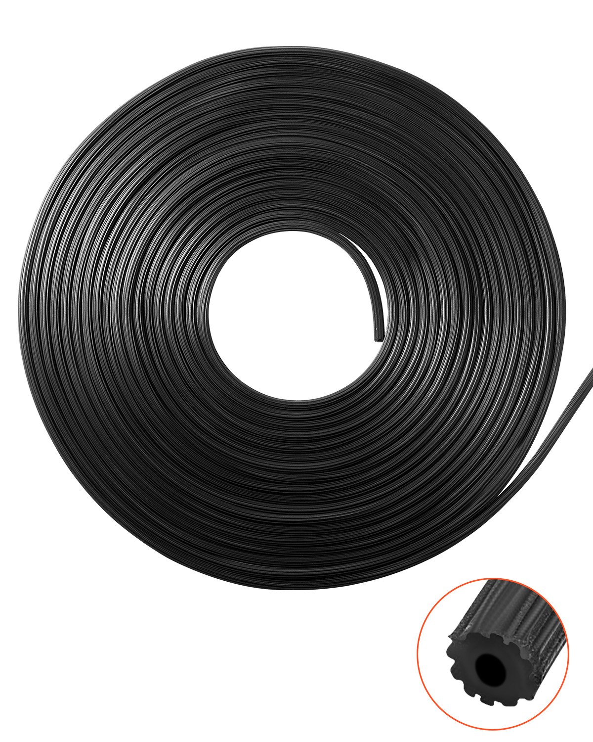 VEVOR Window Screen Spline, 100 ft x 0.16 in Window Screen Retainer Spline, PVC Window and Door Screen Spline, Hollow Serrated Screen Holder Spline, for Window Door Screen Repair and Replacement