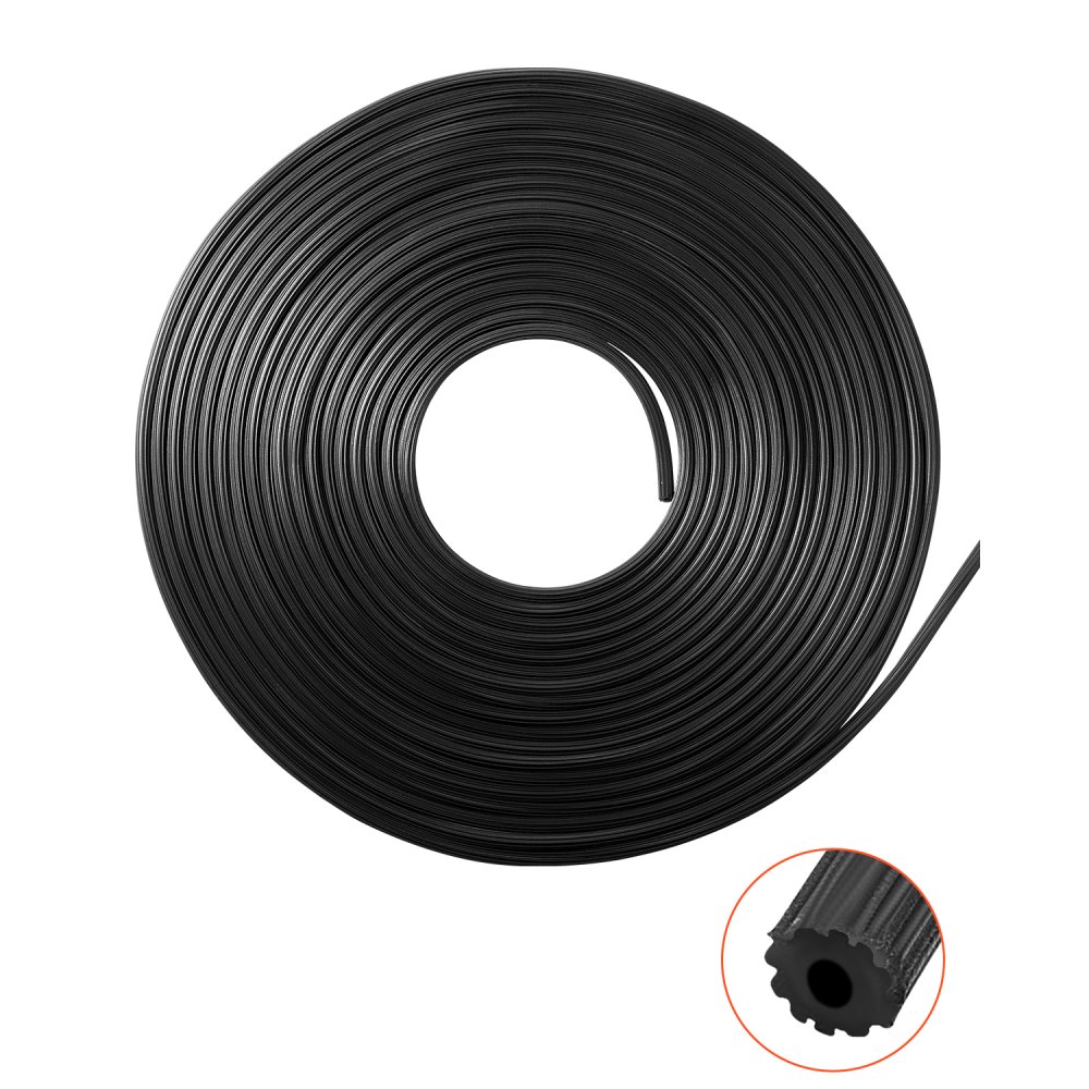 VEVOR Window Screen Spline, 100 ft x 0.125 in Window Screen Retainer Spline, PVC Window and Door Screen Spline, Hollow Serrated Screen Holder Spline, for Window Door Screen Repair and Replacement