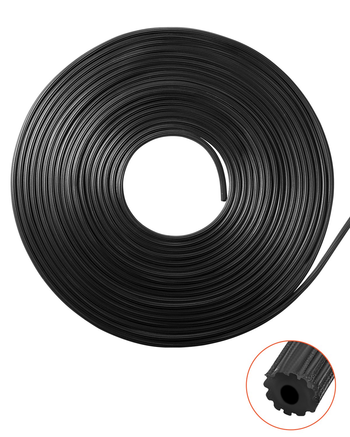 VEVOR Window Screen Spline, 100 ft x 0.125 in Window Screen Retainer Spline, PVC Window and Door Screen Spline, Hollow Serrated Screen Holder Spline, for Window Door Screen Repair and Replacement
