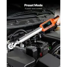 Digital Torque Wrench Set 2 Pieces 1/2 3/8 Inch Drive 72-Tooth Electronic LED