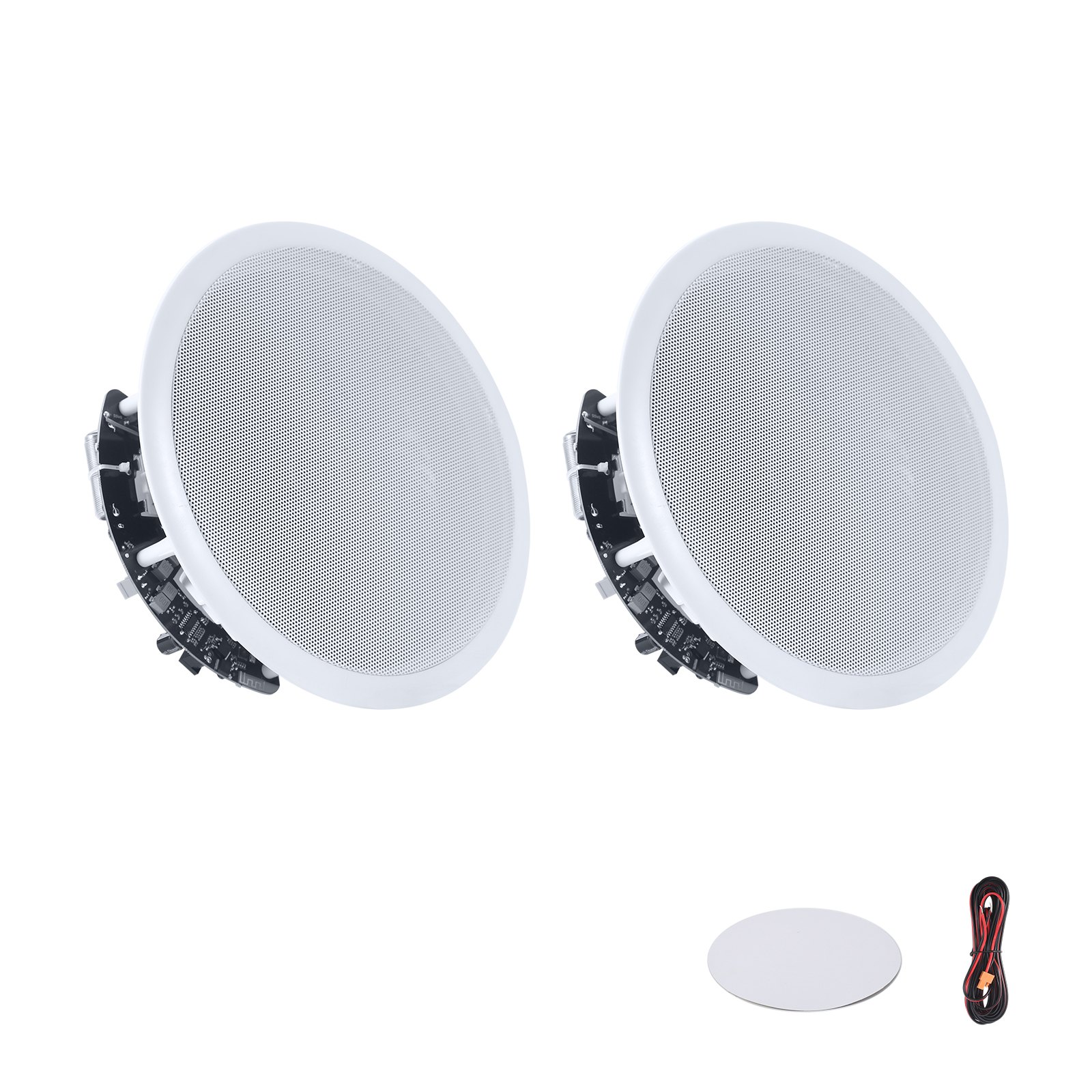 VEVOR Bluetooth Ceiling Speakers, 203.2mm, In Ceiling & In-Wall Speaker System with Amplifier, 2-Way Flush Mount Speakers, for Damp Humid Placement, Home Theater, Living Room, or Covered Patio, 1 Pair
