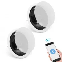 VEVOR 2 PCs 6.5'' Bluetooth in Ceiling Speakers, 150W, Flush Mount Ceiling & in-Wall Speaker System with 8ΩImpedance 89dB Sensitivity, for Home Kitchen Living Room Bedroom or Covered Outdoor Porches