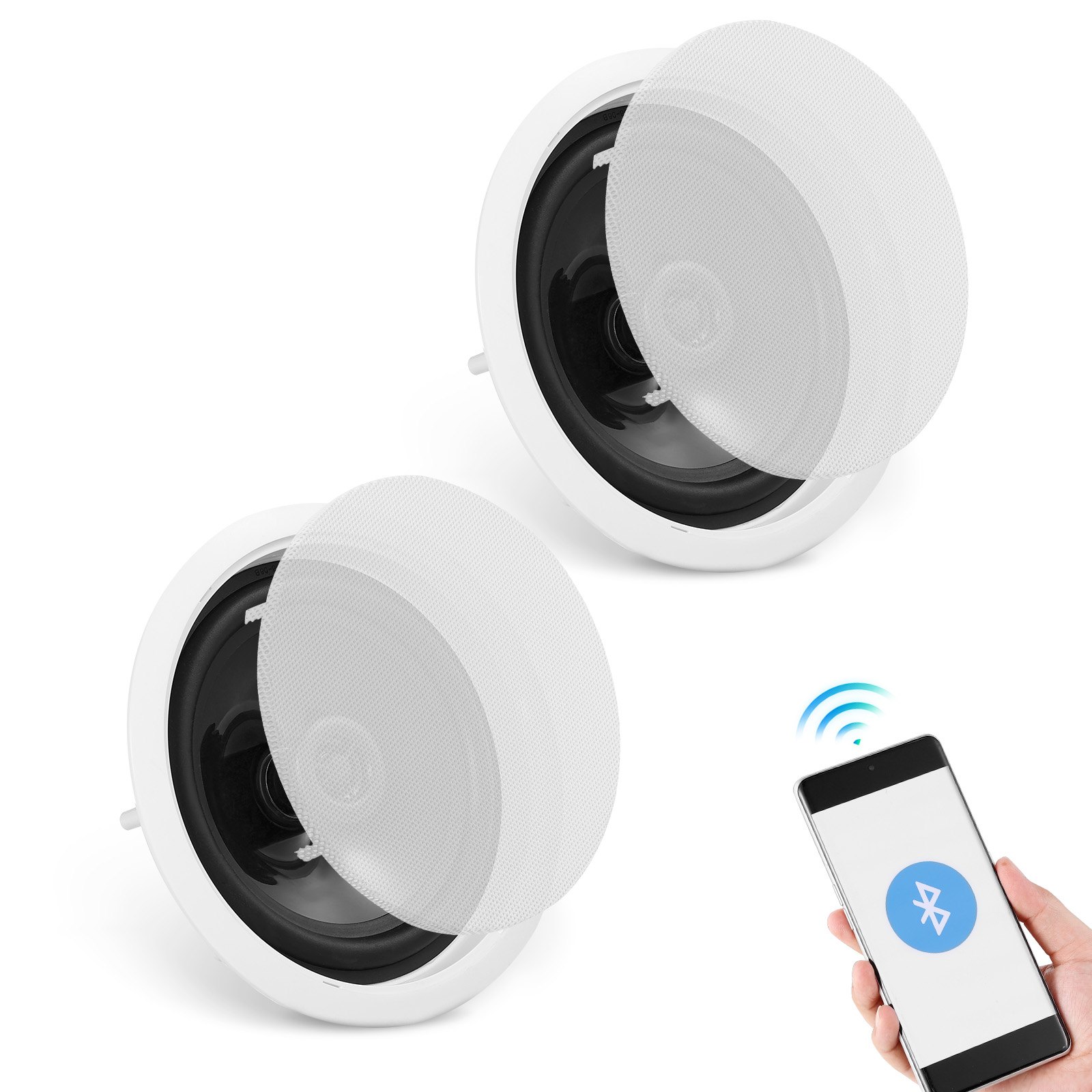 VEVOR 2 PCs 6.5"/16.5 cm Bluetooth Ceiling Speakers 150W Flush Mount in-Wall Speaker