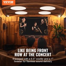 VEVOR 4 PCs 6.5'' Bluetooth in Ceiling Speakers, 150W, Flush Mount Ceiling & in-Wall Speaker System with 8ΩImpedance 89dB Sensitivity, for Home Kitchen Living Room Bedroom or Covered Outdoor Porches