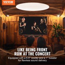 VEVOR 6.5 Inch in Ceiling Speakers, 150-Watts, Flush Mount Ceiling & in-Wall Speakers System with 8ΩImpedance 89dB Sensitivity, for Home Kitchen Living Room Bedroom or Covered Outdoor Porches, Single