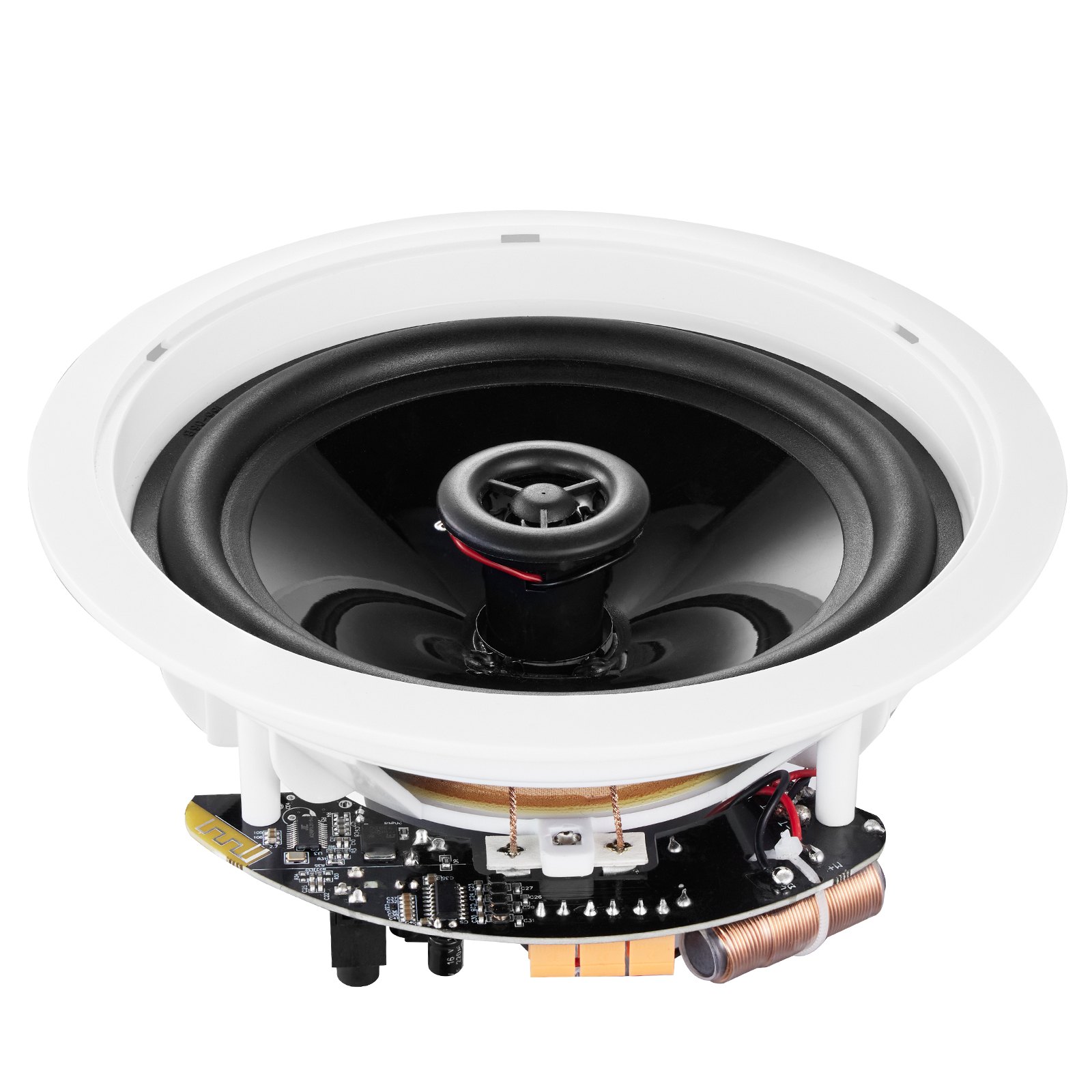 VEVOR 6.5" Bluetooth in Ceiling Speakers, 150W, Flush Mount Ceiling & in-Wall Speaker System with 8ΩImpedance 89dB Sensitivity, for Home Kitchen Living Room Bedroom or Covered Outdoor Porches, Single