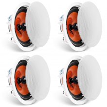 VEVOR 4 PCs 8 Inch in Ceiling Speakers, 100-Watts, Flush Mount Ceiling & in-Wall Speakers System with 8ΩImpedance 89dB Sensitivity, for Home Kitchen Living Room Bedroom or Covered Outdoor Porches