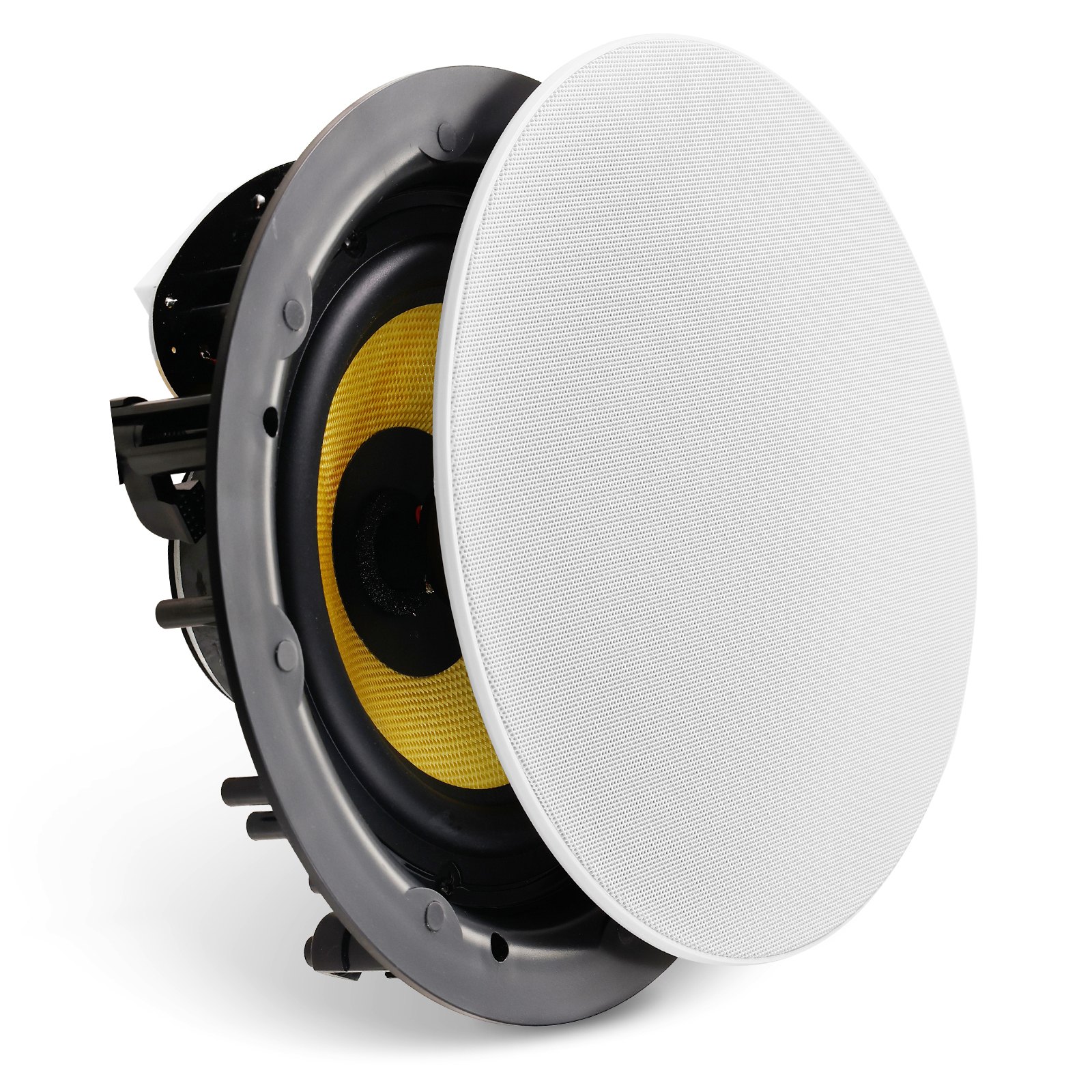 8 Inch in Ceiling Speakers, 200-Watts, Flush Mount Ceiling & in-Wall Speakers System with 8ΩImpedance 89dB Sensitivity, for Home Kitchen Living Room Bedroom or Covered Outdoor Porches, Single 8 Inch in Ceiling Speakers, 200-Watts, Flush Mount Ceiling & in-Wall Speakers System with 8ΩImpedance 89dB Sensitivity, for Home Kitchen Living Room Bedroom or Covered Outdoor Porches, Single