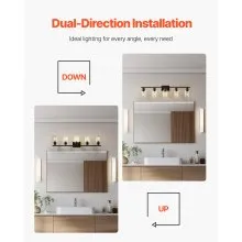 5-Light Modern Bathroom Vanity Light 37.1-Inch Wall Light Fixtures Over Mirror