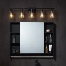 5-Light Modern Bathroom Vanity Light 37.1-Inch Wall Light Fixtures Over Mirror