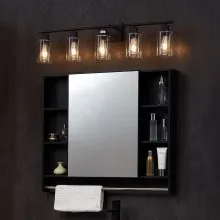 5-Light Modern Bathroom Vanity Light 37.1-Inch Wall Light Fixtures Over Mirror