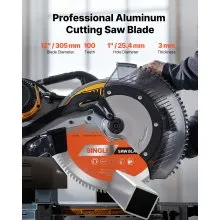 VEVOR Circular Saw Blade Aluminum Cutting Blade for Circular Saw 12 in 100 Teeth