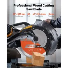VEVOR Circular Saw Blade Wood Cutting Blade for Circular Saw 12 inch 80 Teeth