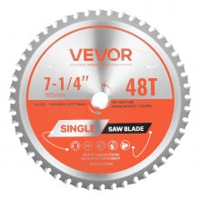 VEVOR Circular Saw Blade, 185 mm Diameter, 48 Sharp Alloy Teeth, 15.875 mm Arbor, Fine Finish, Metal Cutting Blade for Circular Saw, with Noise-Reducing Heat Vents, for Cutting Steel and Aluminum