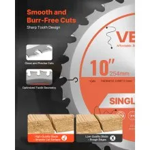 VEVOR Circular Saw Blade Wood Cutting Blade for Circular Saw 10 inch 24 Teeth