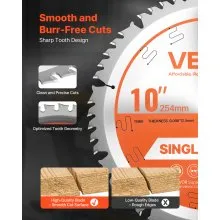 VEVOR Circular Saw Blade Wood Cutting Blade for Circular Saw 10 inch 50 Teeth