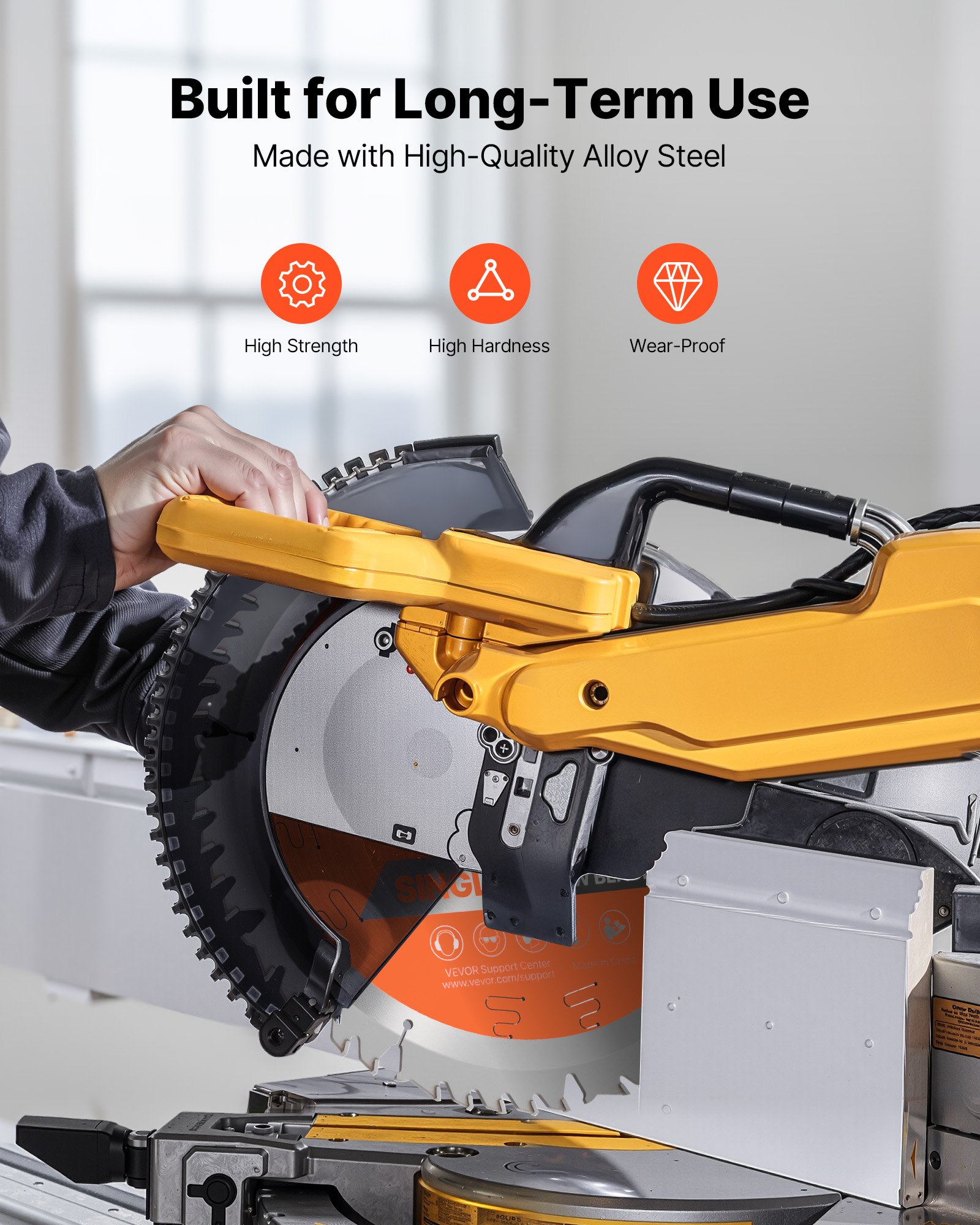 VEVOR Circular Saw Blade, 254 mm Diameter, 50 Sharp Alloy Teeth, 15.875 mm Arbor, Fine Finish, Wood Cutting Blade for Circular Saw, with Noise-Reducing Heat Vents, for Cutting Plywood, OSB, Hardwood