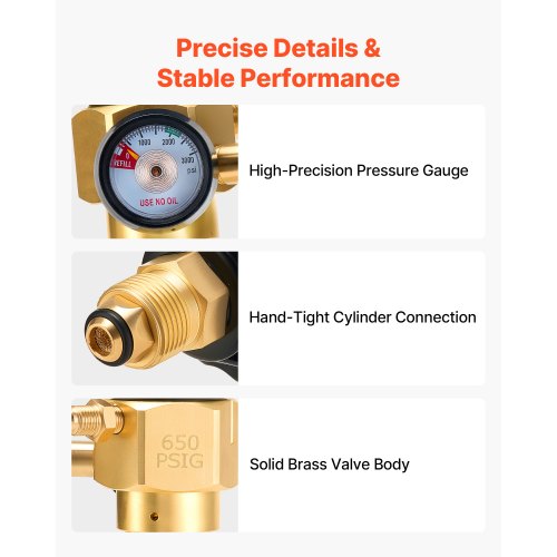 VEVOR Nitrogen Purging Regulator – 4-Position Control Valve With CGA580 Inlet, For Brazing & Leak Testing