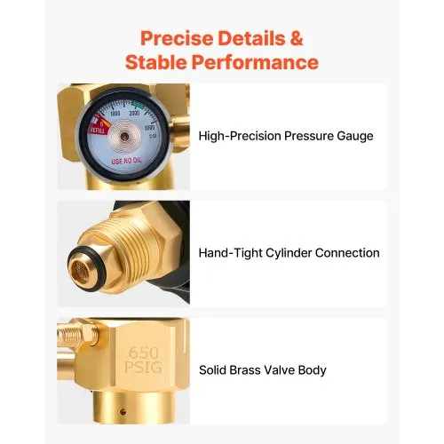 VEVOR Nitrogen Purging Regulator – 4-Position Control Valve With CGA580 Inlet, For Brazing & Leak Testing