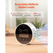 Radon Air Quality Meter Detector for Home 3.3Bq to 37kBq/m³ Battery Powered