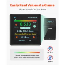 Home Radon Meter Detector 2Bq to 20kBq/m³ Rechargeable Color LCD Display