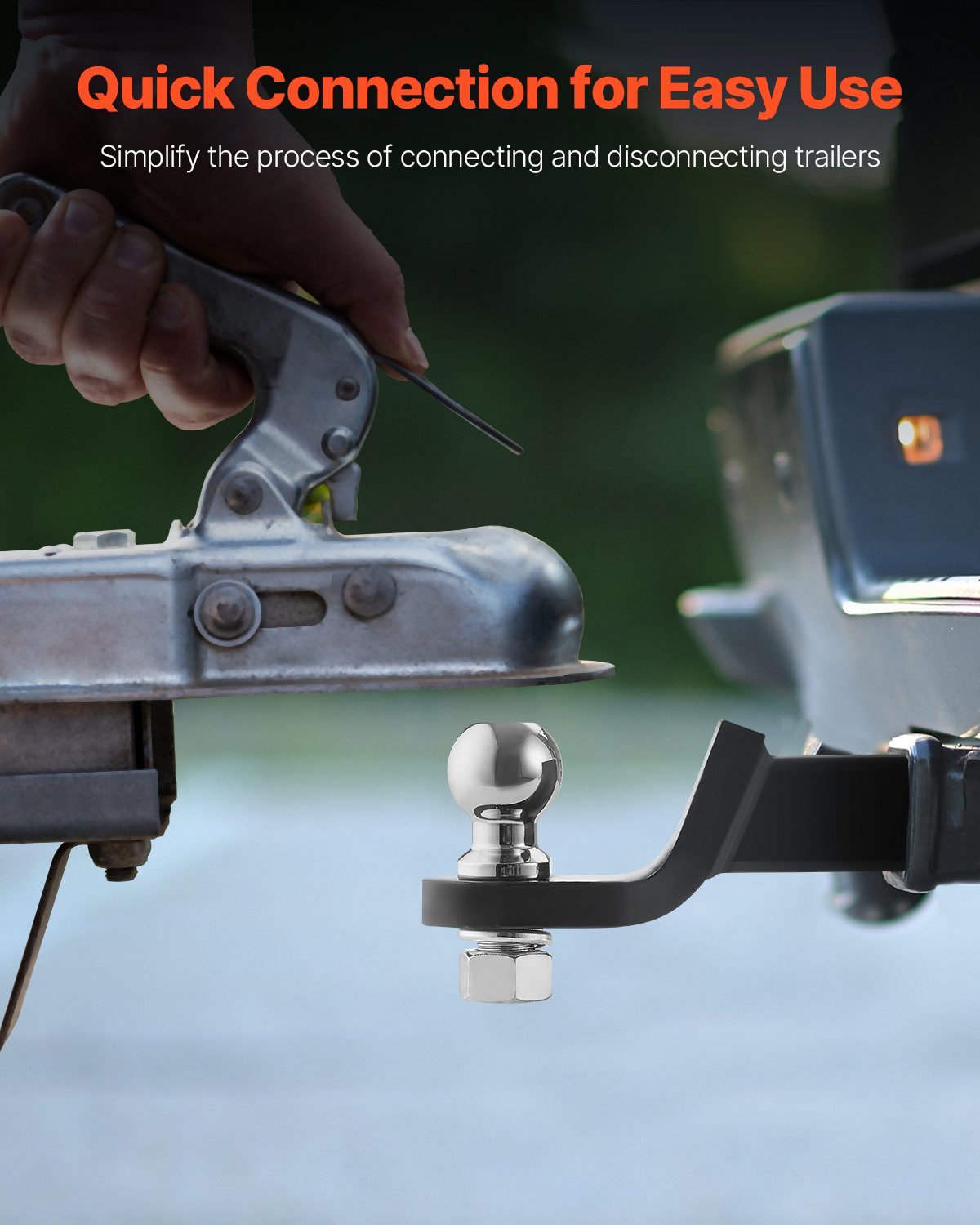 VEVOR Trailer Hitch, Fits 2 Inches Receiver, Trailer Hitch Ball Mount with 2 Inches Ball and Pin, 7500 lbs Capacity Ball Hitch, 2 Inches Drop, Tow Hitch for Heavy Duty Truck with Carbon Steel, Black