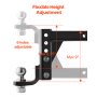 VEVOR Adjustable Trailer Hitch 50mm Receiver 23.9cm Drop Ball Mount Hitch 3400kg