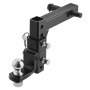 VEVOR Adjustable Trailer Hitch, Fit 2-Inch Receiver, Trailer Hitch Ball Mount with 2-Inch Ball & Pin, 7500 lbs Capacity Ball Hitch, 9-Inch Drop, Tow Hitch for Heavy Duty Truck with Carbon Steel, Black