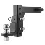 VEVOR Adjustable Trailer Hitch, Fit 2-Inch Receiver, Trailer Hitch Ball Mount with 2-Inch Ball & Pin, 7500 lbs Capacity Ball Hitch, 9-Inch Drop, Tow Hitch for Heavy Duty Truck with Carbon Steel, Black