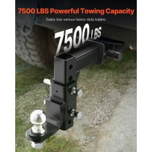 VEVOR Adjustable Trailer Hitch 50mm Receiver 23.9cm Drop Ball Mount Hitch 3400kg