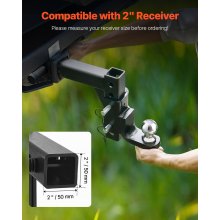 Adjustable Trailer Hitch 2" Receiver 9" Drop Ball Mount Hitch 7500 lbs Black