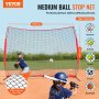 VEVOR Barricade Backstop Net, αθλητικό δίχτυ 12x9 ft με μπάλα, φορητός εξοπλισμός εξάσκησης με τσάντα μεταφοράς, οθόνη προστασίας για προπόνηση ποδοσφαίρου λακρός ποδοσφαίρου μπέιζμπολ για προπόνηση χόκεϊ, για πίσω αυλή