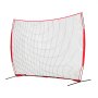 VEVOR Barricade Backstop Net, 12x9 ft Ball Sports Barrier Netting, Portable Practice Equipment with Carry Bag, Protection Screen for Baseball Softball Lacrosse Soccer Hockey Training, for Backyard